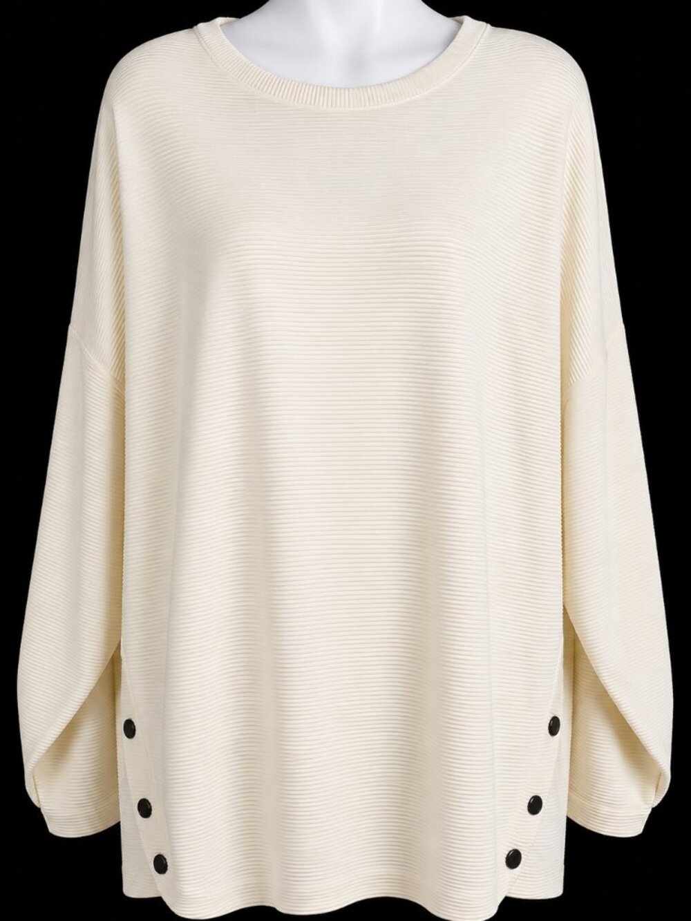 NWT plus size 3X long sleeve ribbed ivory ribbed shirt. Casual CABLE & GAUGE top